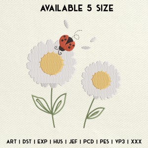 Flower Embroidery Design, Floral Embroidery Design, Animal Embroidery Machine File, Instant Download, 5 Size