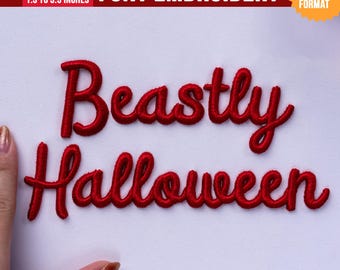 3D Puff Cursive Script Broderitypsnitt: | BX-typsnitt | PES DST-typsnitt + 5 fler maskinformat, omedelbar nedladdning