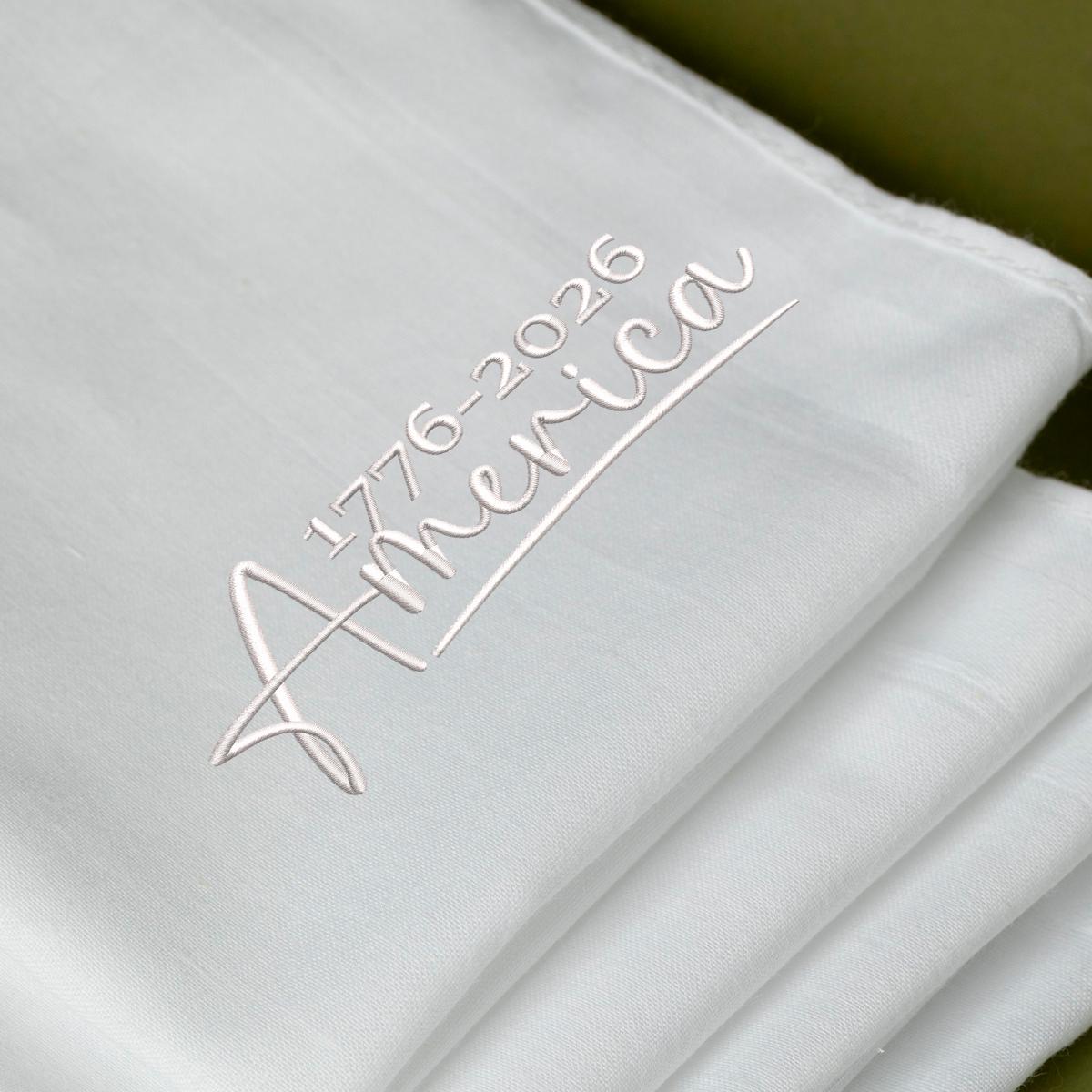 1776–2026 America Script Embroidery File, USA Anniversary Design ...