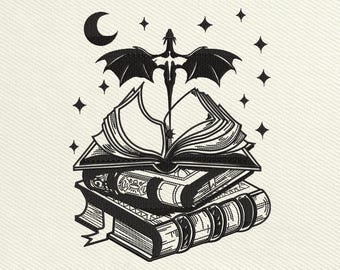 Fourth Wing Embroidery Design File, Basgiath War College Embroidery Design, Fantasy Book Dragon Machine Embroidery Files, Embroidery PES