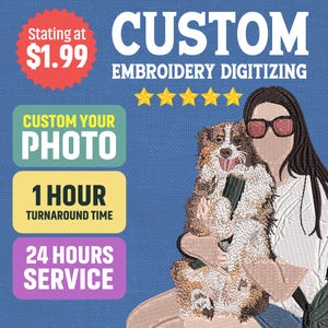 Custom Logo Embroidery Digitizing Service (Digital File)