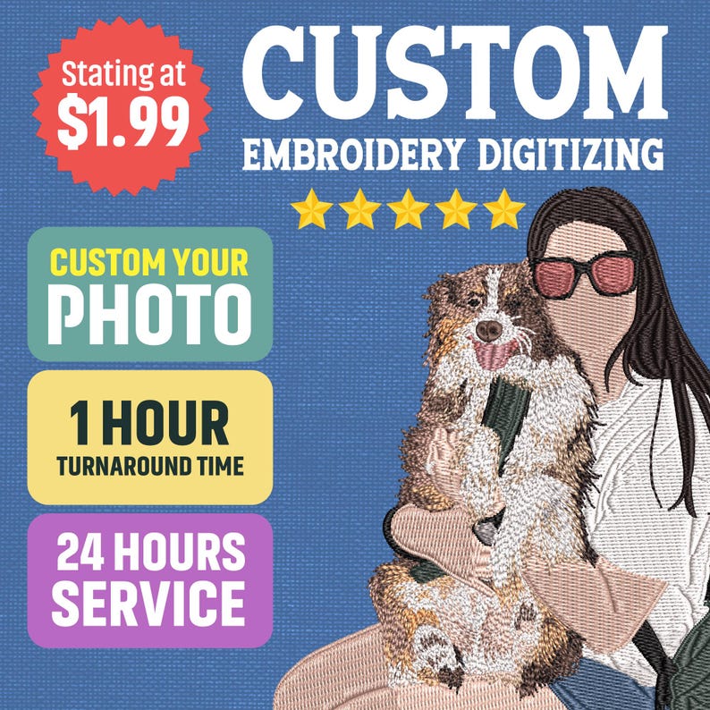 Custom Logo Embroidery Digitizing Service (Digital File) image 1