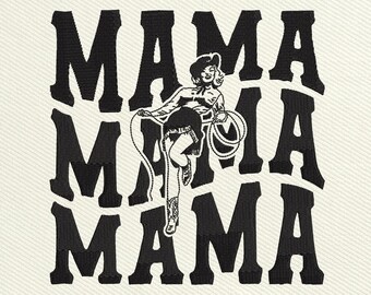 Western Mama Embroidery Design, Mama Country Embroidery Design, Retro Cowgirl Mama Machine Embroidery Files, Instant Download, 5 Sizes