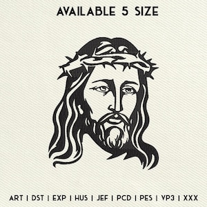 Jesus Face Embroidery Design, Christian Embroidery Design File, Religious Machine Embroidery Files, Bible, Faith, Worship, Instant Download