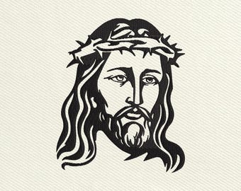 Jesus Face Embroidery Design, Religious Embroidery Files (Instant Download)