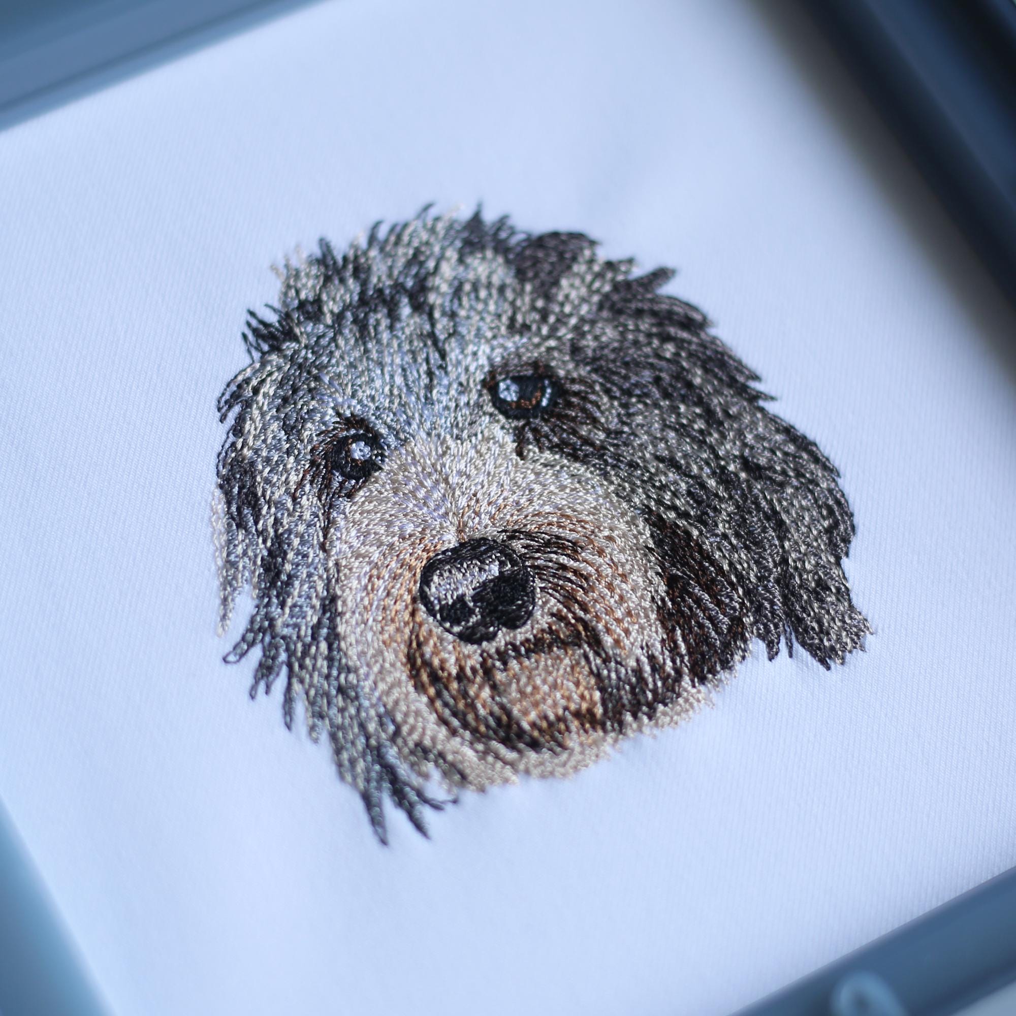 Custom Two Dog Embroidery Design Files, Custom Dog Portrait Embroidery ...