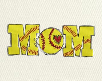 Motif de broderie maman softball, motif de broderie maman sport, fichiers de broderie Machine Game Day, motif maman softball, téléchargement immédiat