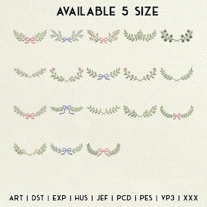 Floral Monogram Wreath Embroidery Design, Bow Crest Frame, Elegant Initial Embroidery File, Vintage Floral Monogram, Instant Download
