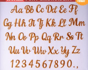 BX Quincy Script Broderitypsnitt, Handskrivet Satinsömsalfabet, Kursivt Namntypsnitt, PES DST, 7 Storlekar, Direktnedladdning