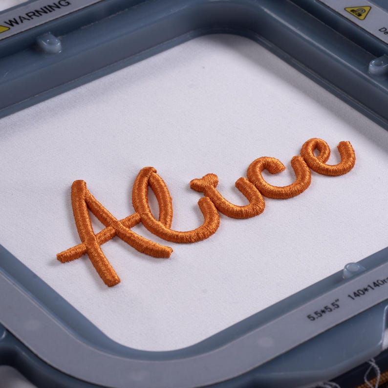 3D Puff Cursive Script Embroidery Font: | BX Font | PES DST Fonts + 5 ...