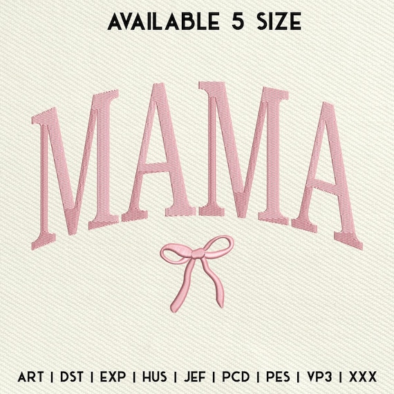 Mama Coquette Embroidery Design, Coquette Bow Mama Embroidery Design, Mom Machine Embroidery Files, Mother's Day Gifts, Instant Download