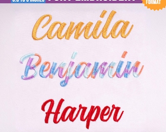 Brush Script Embroidery Font, BX Font, 6 Sizes (Instant Download)