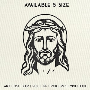 Jesus Face Embroidery Design, Christian Embroidery Design File, Religious Machine Embroidery Files, Bible, Faith, Worship, Instant Download