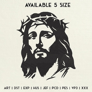 Jesus Face Embroidery Design, Christian Embroidery Design File, Religious Machine Embroidery Files, Bible, Faith, Worship, Instant Download