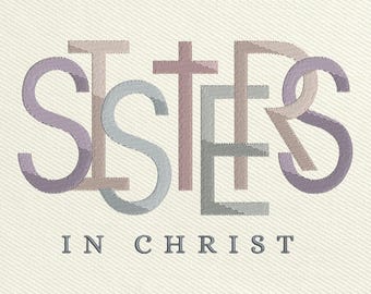 Sisters In Christ-borduurontwerp, christelijk geloof borduurbestand, religieuze vriendschap Bijbelsteekpatroon, Instant Download