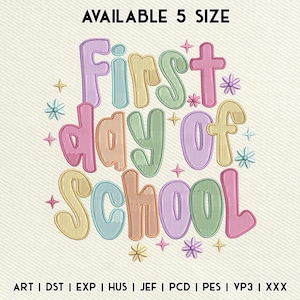 First Day of School Embroidery Design, Teacher Appreciation Embroidery File, Teacher Life Embroidery File, Back to School, Instant Download