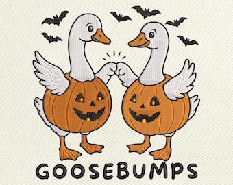 Goose Bumps Embroidery Design, Funny Goose Embroidery Design, Halloween Goose Machine Embroidery, Instant Download, Included 5 Sizes