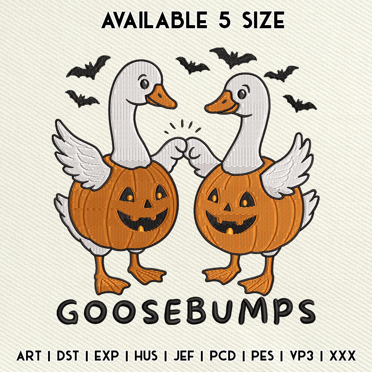 Goose Bumps Stickdatei, lustige Gans Stickdatei, Halloween Gans Maschinenstickerei, Instant Download, inklusive 5 Größen