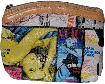 Llavero monedero con estampado de revista Vogue vintage