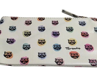 Toronto Themed Raccoon Print Zip Pouch