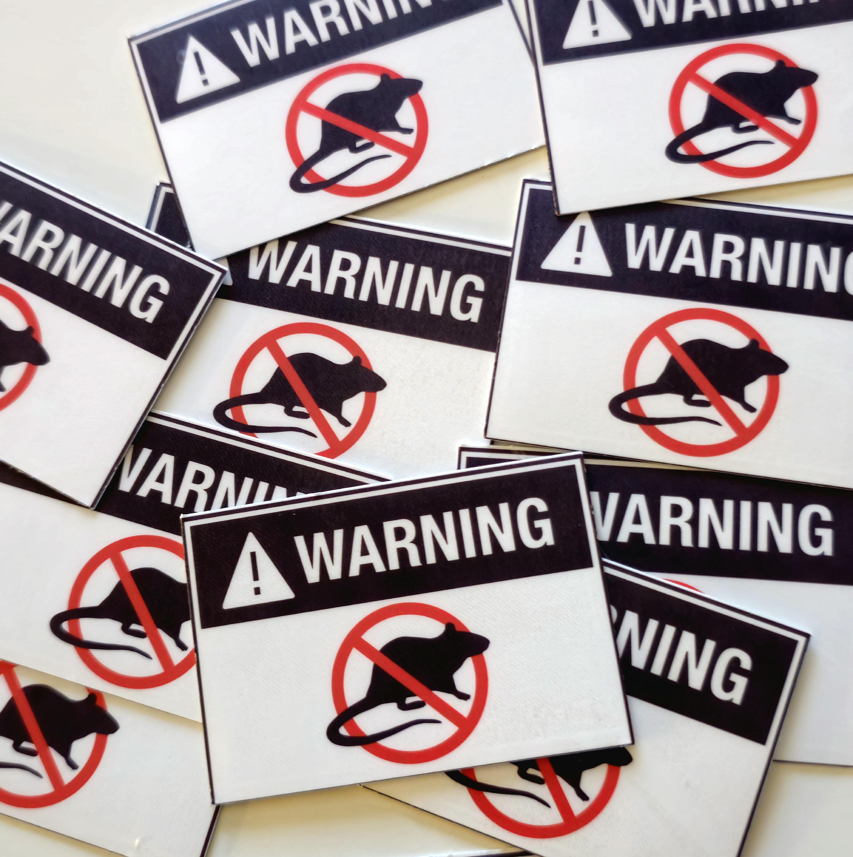 Vinyl Helmet Stickers No Rats Union Decal Pack - 6 Labor Themed Vinyl ...