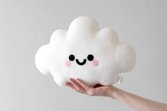 Kawaii Expression White Cloud Plush Stuffed Toy Dolls Key Chain Pendant Gift New