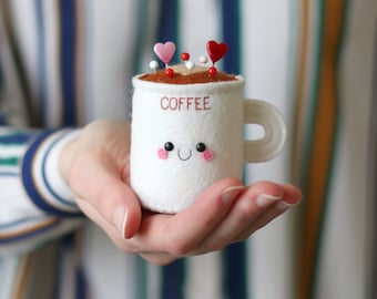 Coffee Cup Pincushion, Kawaii Accessory