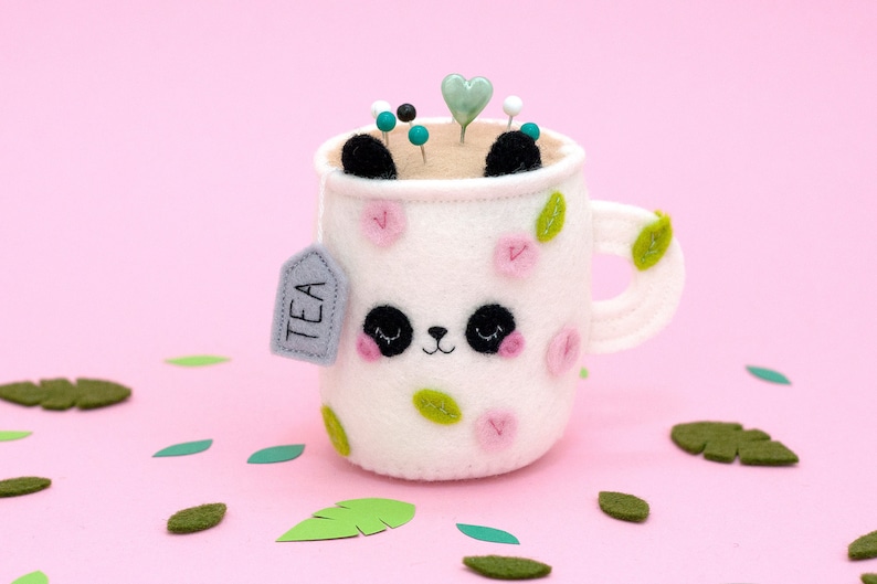 Floral Panda Teacup Pincushion image 1