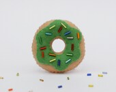 Green Donut Felt Pin, Food Accessory