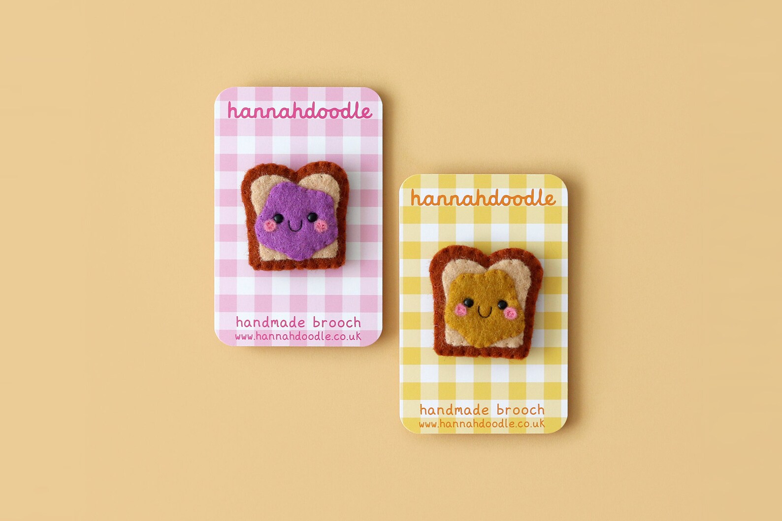 Peanut Butter and Jelly Sandwich Felt Brooches Friend Etsy