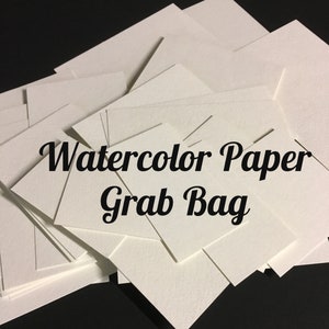 GRAB BAG . Watercolor Paper Pieces blank Cards Bookmarks Tags Random  Assortment Art Supplies Painting Supply Destash Clearance Sale 