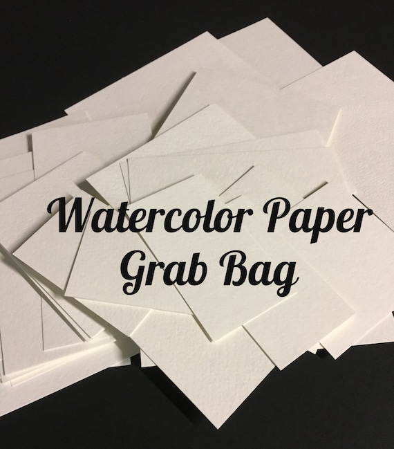 GRAB BAG . Watercolor Paper Pieces (blank) Cards Bookmarks Tags Random Assortment Art Supplies Painting Supply Destash Clearance Sale