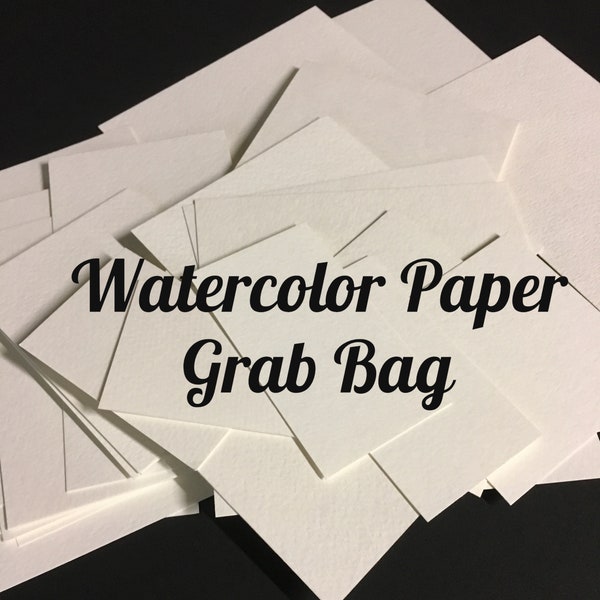 GRAB BAG . Watercolor Paper Pieces (blank) Cards Bookmarks Tags Random Assortment Art Supplies Painting Supply Destash Clearance Sale