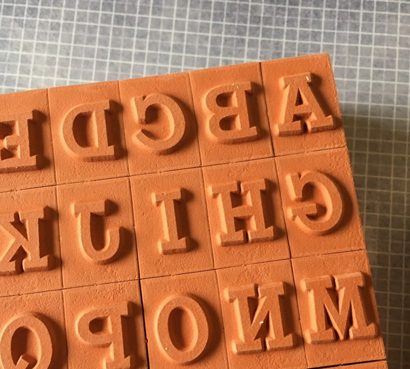 Alphabet Rubber Stamp Set Bold Typewriter Font Wood Mounted Etsy