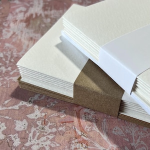 Juego de papelería de acuarela (10) ~ A2 (4,25 x 5,5) tarjetas de notas plegadas y sobres papel prensado en frío 140# suministros de arte para toda ocasión en blanco