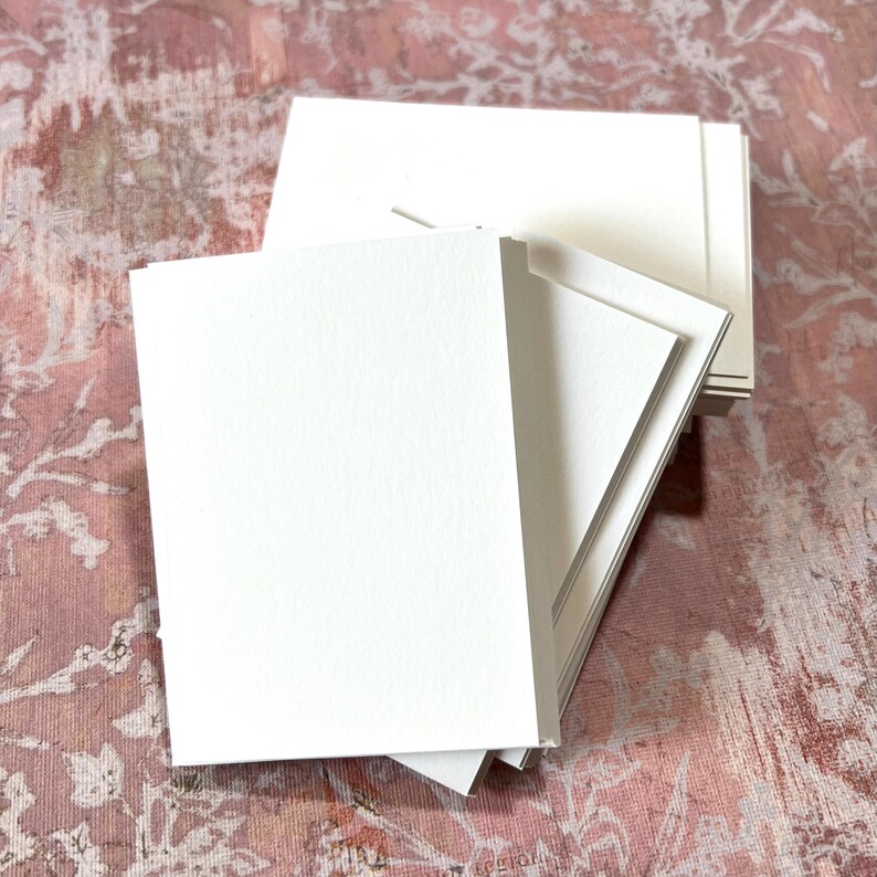 ATC / ACEO Blanks - 2.5” x 3.5” bright white 130#/350gsm cardstock smooth sturdy cards for drawing painting assemblage sketching embellish image 3