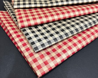 Gingham Checks Tissue Paper Wrap - Kraft 15x20 or 20x30 Gifts Products Rustic Look Black or Red Packaging Old Fashioned Checkered