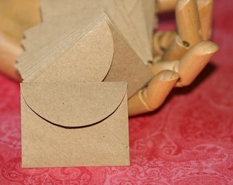Mini Kraft Envelopes (50) ... Tiny Envelope Itty Bitty Teeny Tooth Fairy Thank You Handmade Envelopes Cute Envelopes Wedding Guest Book