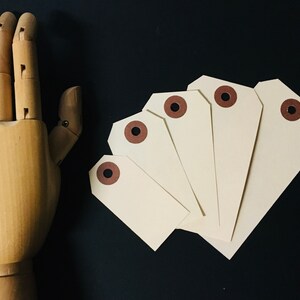 Extra Small Manila Tags - Size #1, 2-3/4" x 1-3/8" Economy Shipping Tags Etsy Shop Supplies Paper Goods Merchandise Tags Quantity Discount image 4