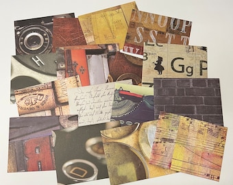 Vintage Theme Envelopes - 10 Handmade A2 size (5.75x4.5) Assorted Antique Look Designs Penpal Letters Junk Journaling Old Grunge Rustic