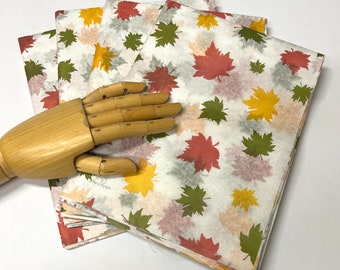 Autumn Leaves Tissue Wrap - Fall Print 15x20 or 20x30 Packaging Gift Wrap Seasonal Rust Orange Yellow Green Wrapping Paper Eco-Friendly