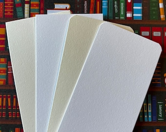 Blank Bookmarks - 25 Bright White or Natural Book Marks Draw Paint Square or Rounded Corners Choose Size Bibliophile Gift Book Lover Reader