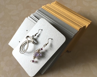 Silver Earring Cards - Elegant 2.5” x 3.5” Metallic Jewelry Shop Supplies Jewelry Displays Retail Packaging Product Blank Shiny