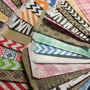 GRAB BAG - 25 Papiertaschen 4x6 5x7 6x9 Destash Studio Ausverkauf
