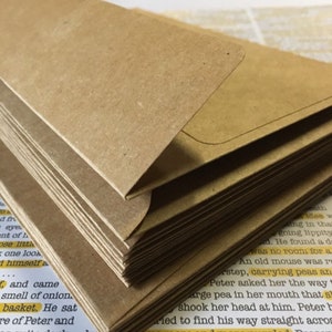 Kraftkuvert (25) - A4-storlek 10,5 x 17,5 cm Rustika hälsningar Utskick Brevpapper Robust papper Gummierat/självhäftande Inbjudningar Bröllop bild 2