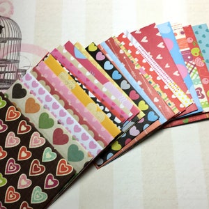 Mini enveloppes coeur (25) . Enveloppes pour cartes-cadeaux Assortiment Saint-Valentin Petites enveloppes faites main Articles en papier Notes d'amour romantiques