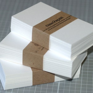 Business Card Blanks - Bright White 110 lb Square or Rounded Corners Thick Cards Seller Supplies DIY Business Card Biz Shop Supply Sturdy