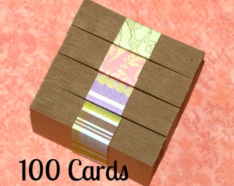 Business Card Blanks (100) - Medium Weight Kraft Chipboard 2" x 3.5" Cards Seller Supplies Recycled Eco Friendly Thick Sturdy Rustic DIY