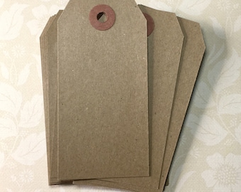Medium-Large Kraft Tags - Size #4, 4-1/4" x 2-1/8" Economy Shipping Tags Etsy Shop Supplies Paper Goods Merchandise Tags Quantity Discount