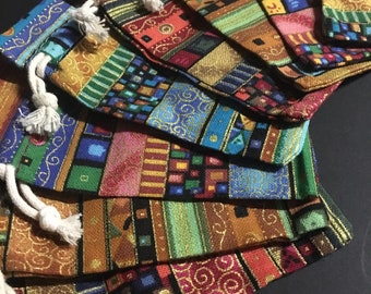 Jeweltone Cloth Bags - Cotton Muslin 2.75x3.5, 4x5.5, 5x7, 6x8 Drawstring Jewelry Storage Gifts Wedding Favors Makeup Bold Colors